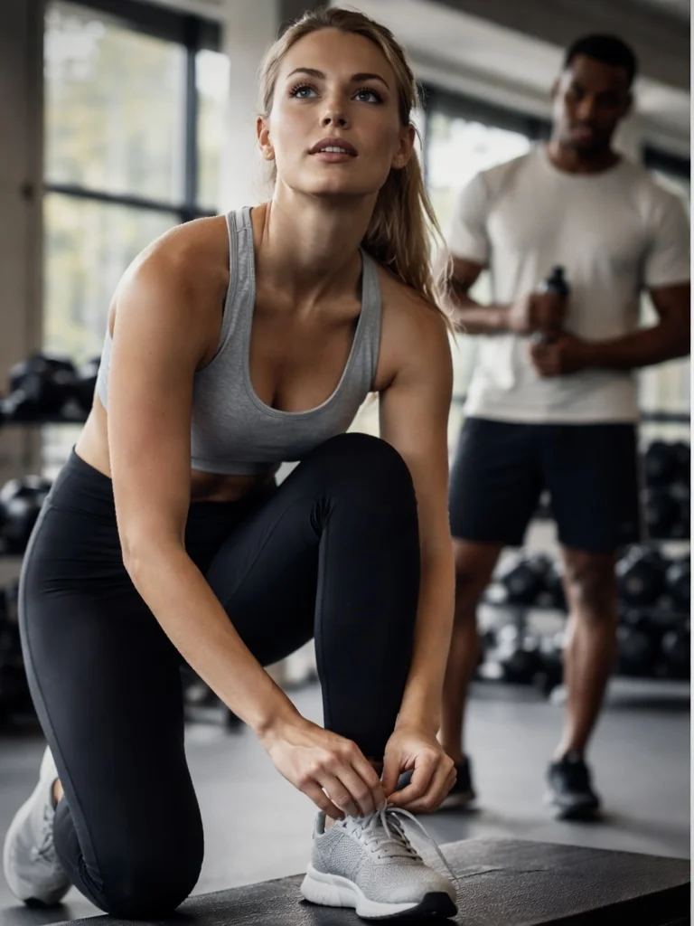 Athlete training in the gym