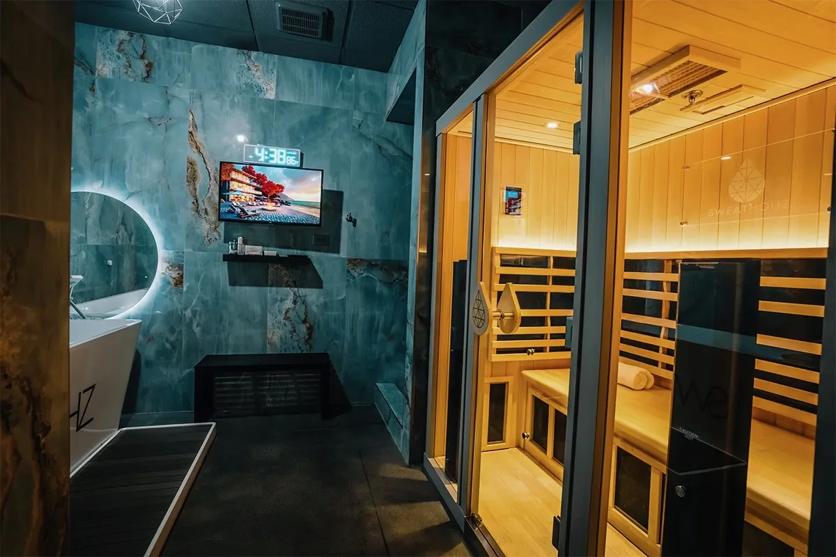 SweatHouz infrared sauna and cold plunge suite